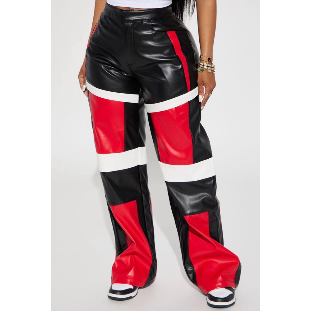High rise moto pants